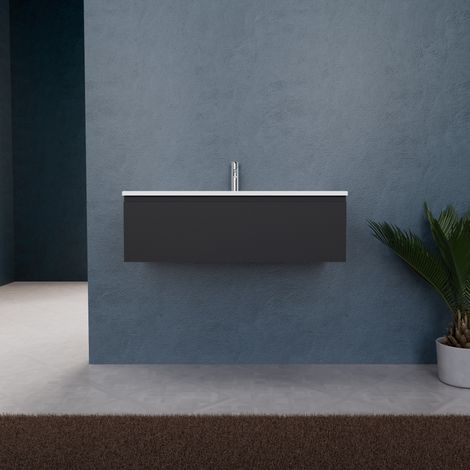 Inda - Mobile bagno L.100 con lavabo opaco / Nero opaco 1
