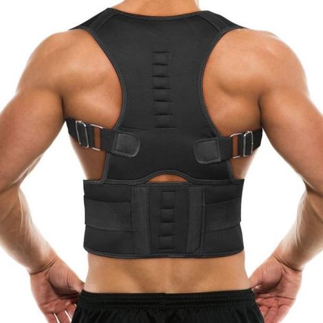 Correcteur de posture - Non spécifié - Taille L - Élastique ajustable - Pour hommes et femmes - Noir (1/4)