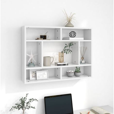 Estantería de pared madera contrachapada blanco 75x16x55 cm vidaXL (1/5)