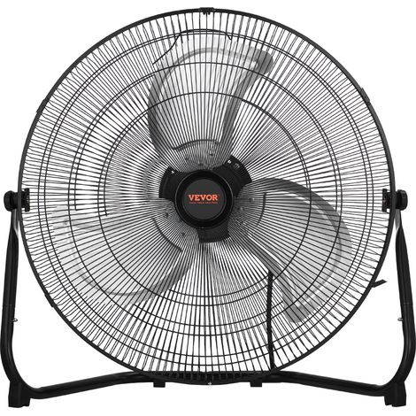 VEVOR Ventilateur de sol, 3 vitesses, ventilateur industriel en metal robuste 450 mm, inclinaison a 360°, vitesse du vent 6 m/s, pour maison, bureau, garage, magasin commercial, chambre a coucher
