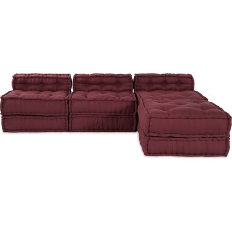 Maison Exclusive - Unità di Divano Modulare Tessuto Bordeaux 210 x 140 x 56 cm (1/5)