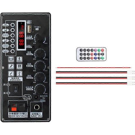 Carte d'amplificateur stéréo 50 W avec écran, boîtier métallique, 2 entrées 2 x 25 W (7,4-12 V), câble d'alimentation, Bluetooth 5.0/USB/AUX (1/5)