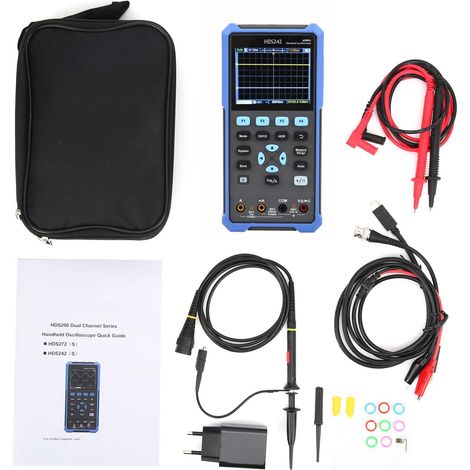 Oscilloscope de poche HDS242, multimètre avec générateur de signaux et de formes d'onde, testeur multifonction, prise UE 100-240V (1/5)