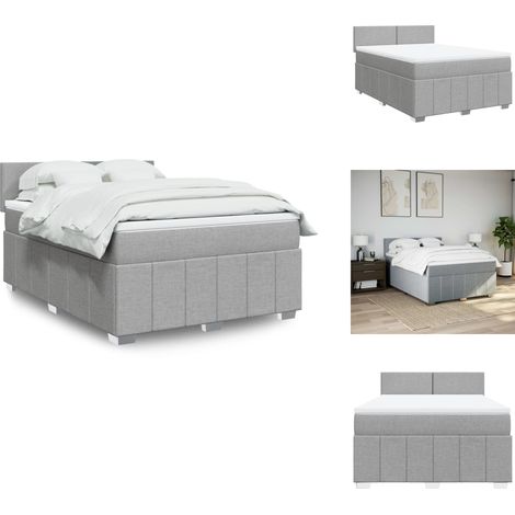 Sommier à lattes de lit avec matelas Gris clair 160x200cm Tissu - Sommier À Lattes De Lit - Sommiers À Lattes De Lit - Lit - Meuble De Chambre À Coucher (1/5)