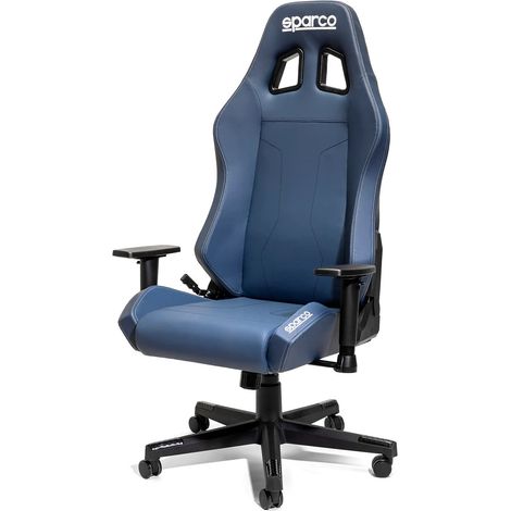 Sedia gaming ufficio Sparco Coach blu regolabile ecopelle