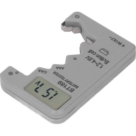 Digitaler Batterietester mit Echtzeit-LCD-Anzeige, universellem grauen ABS-Gehäuse, zur Batterieprüfung (1/5)