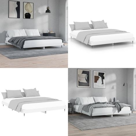 Giroletto Bianco Lucido 120x200 cm in Legno Multistrato - Letto in legno - Materasso letto