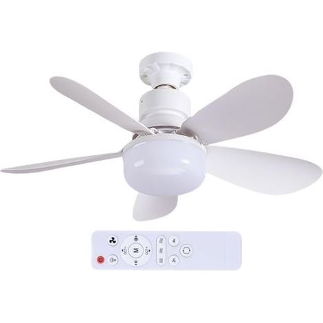 Ventilateur plafond LED 40W E27 avec télécommande, silencieux 52 cm, éclairage blanc pour garage et intérieur (1/5)