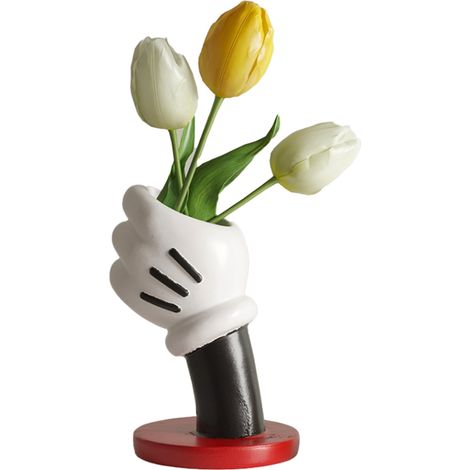 Vase en forme de main, mignon et facile à nettoyer, décoratif, avec des motifs de dessins animés, idéal pour la maison ou le bureau. (1/5)