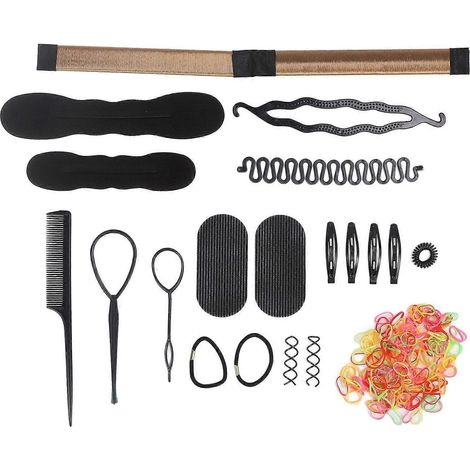 20-teiliges Set tragbarer, leichter Haarflechtwerkzeuge – DIY-Haaraccessoires für Friseurinnen und Mädchen (YMMR) (1/5)