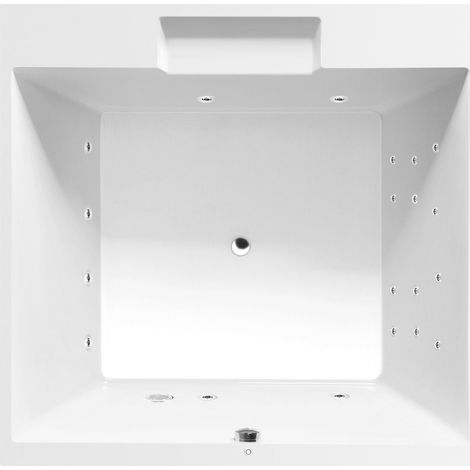 CAME Baignoire balnéo, 175x175x50cm, Attraction Hydro, chrome (1/3)