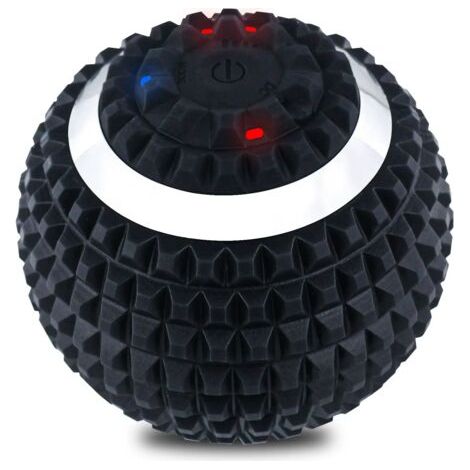 Balle de massage vibrante, 4 modes, balle de yoga haute intensité pour soulager les tensions et les douleurs musculaires, massage des jambes, du dos, de la fasciite plantaire, rechargeable via USB (no
