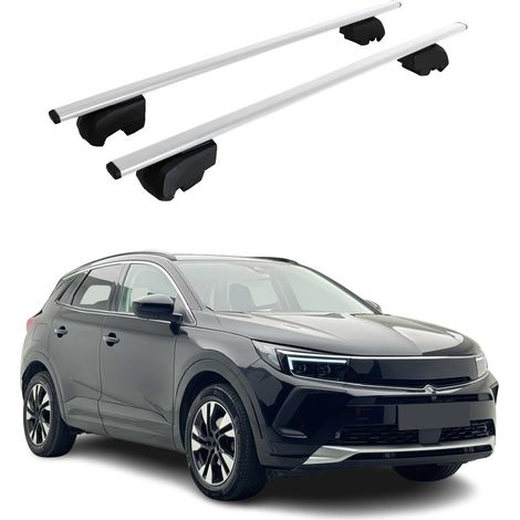 OMAC Barres de toit pour Opel Grandland / Grandland X 2017-2025 – City Crash tested – ISO PAS 11154:2006 – Antivol inclus – Charge max 75 kg – 2 barres Argent (1/4)