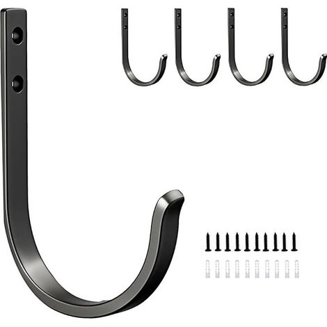Black Wardrobe Hooks Wall Hook Screw Hook Bathroom Home Accessories (1/5)