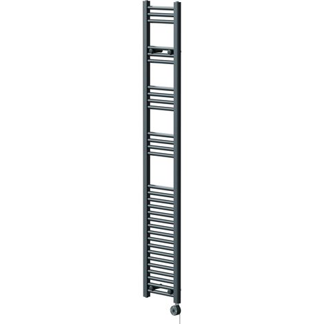 Pizarro Anthracite 1800mm x 300mm Straight Digital Thermostatic Electric Heated Towel Rail (1/5)