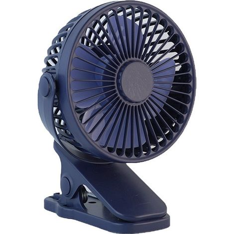 Steckerlüfter mit robusten Klemmen, leiser Betrieb (unter 36 dB(A)), 360°-Drehung. (Blau, 110 x 64 x 158 mm) (1/5)
