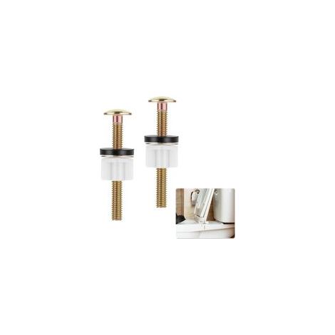A (7×2×2cm) Lot de 2 vis de siège de toilette, boulons de fixation universels pour siège de toilette, boulons de siège de toilette avec écrous en plastique, vis de fixation pour siège de toilett (1/4)