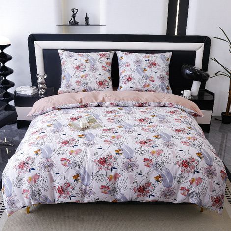 Parure de lit en coton premium 160x200 fleurs (1/5)