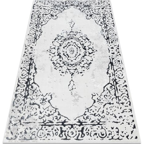 Teppich ALLURE 1961 Ornament, Rahmen - Strukturell, stilvoll, glamourös weiß / grau grey 80x150 cm