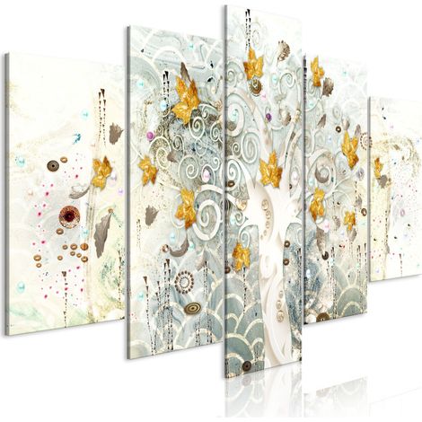 Tableau Imprimé 5 Panneaux "Autumn Leaves Wide" 50 x 100 cm (1/2)