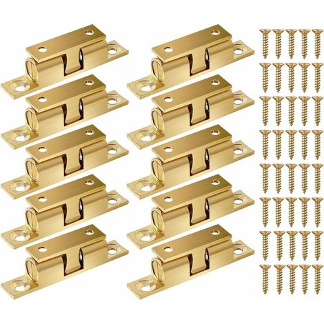 Laiton Double Loqueteau à Billes 50mm Rouleau Loquetaux Fermeture pour Placard Meubles Porte Armoire Loquet Serrure de Portiere 10 Pcs Lefou (1/5)