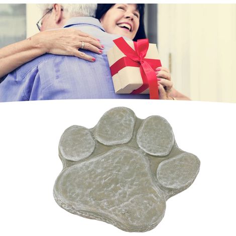 Placa conmemorativa casera para mascotas, hecha de resina verde musgo, molde con forma de huella de pata, 15,5 x 17,5 cm, 687 g, para jardín y terraza. (1/5)