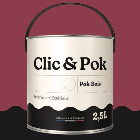 Peinture Bois Extérieur – POK BOIS - 2,5L - RAL 4002 - Violet rouge- Résistante aux intempéries - Ne s'écaille pas