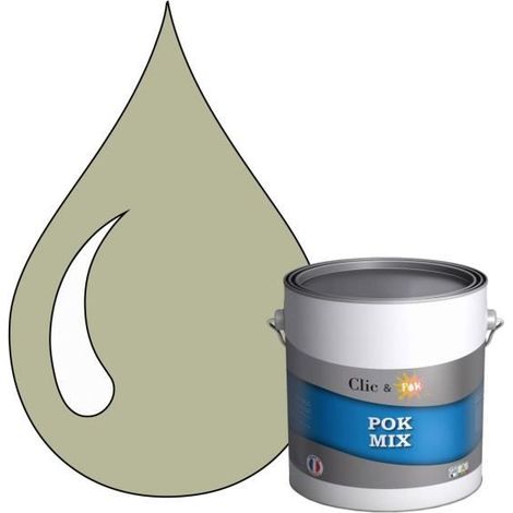 Peinture d'Accroche et Finition 2 en 1 - POK - POK MIX - Acrylique Satinée - RAL 7032 - 3L (1/4)