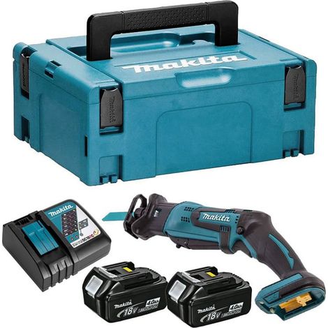 Makita – Scie sabre 18V LXT avec 2 batteries 4,0 Ah – Moteur Brushless pour coupes rapides – Coffret MAKPAC – DJR183RMJ (1/3)