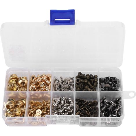 Lot de rivets à clous pour tétine, vis et clous DIY – Accessoires de maroquinerie, décoration pour vêtements, chaussures, sacs et ceintures (1/5)