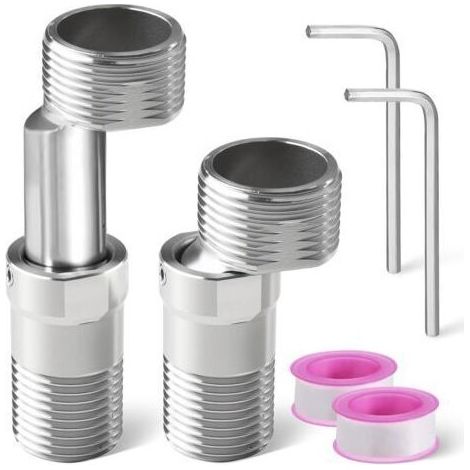 2 Pièces Raccord Excentré Mitigeur Raccord Excentré Adaptateur Robinet Douche Accessoires Plomberie Robinet De Douche Réglable à 360 Pied Incurvé Coudé Longueur Réglable pour Cuisine et Salle de Bain (1/5)
