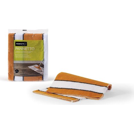 Perfetto Pannetto Strofinaccio Pavimenti, Cotone, Zucca, Bianco/Grigio, 50 x 60 x 0,5 cm (1/4)