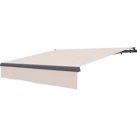 Toldo manivela rétractable jardin 295x200 cm protection UV crème métal aluminium (1/5)