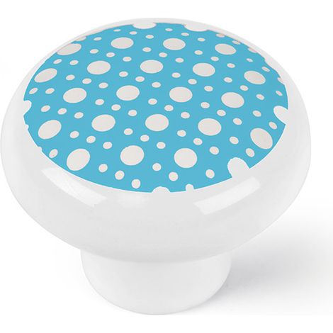 Pomo de porcelana azul, dimensiones: 40x40x31mm Ø: 40 mm -