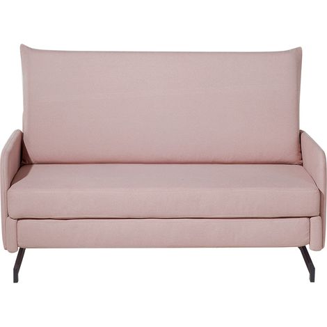 Sofá cama tapizado en tela rosa 2 plazas sala de estar moderna Belfast