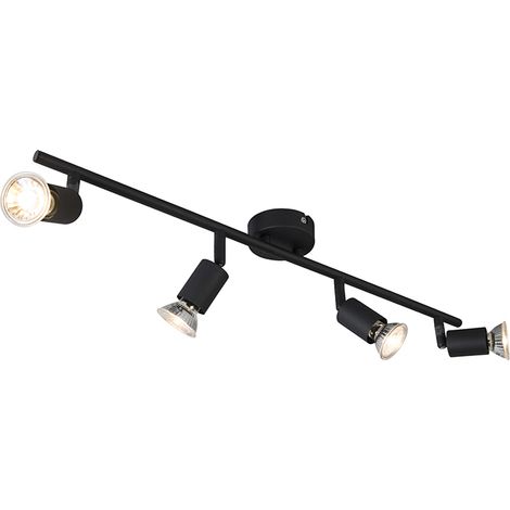 Industrial Spotlight Black Tiltable 4-Light - Jeany