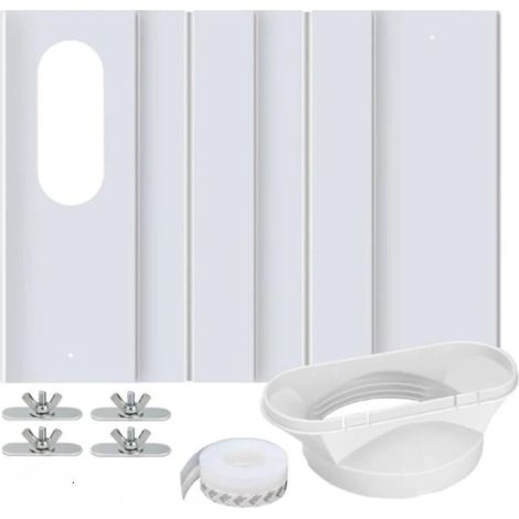 Kit de ventilation de fenêtre for climatiseur portable Panneau d'étanchéité de fenêtre de climatiseur réglable Kit de déflecteur Kits de ventilation de fenêtre coulissante (1/5)