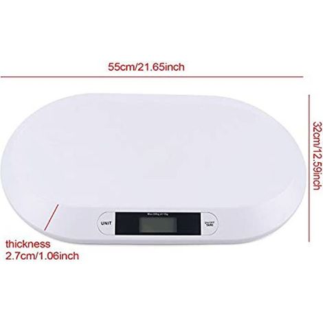 Pèse-bébé numérique Pèse-bébé avec pieds antidérapants et règle Écran LCD Fonction tare Arrêt automatique jusqu'à 20 kg (1/2)