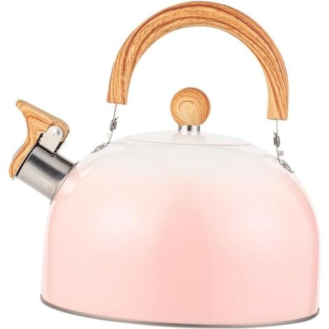 Bollitore a fischio Bollitore da fornello Teiere per fornello Bollitore in acciaio inossidabile Bollitore a gas Teiera a fischio Bollitore per acqua Teiera per acqua in PVC rosa (1/4)