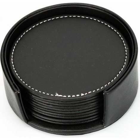Dessous de verre double face en cuir - Dessous de verre - Set de table en cuir - Set de table minimaliste résistant à la chaleur - Dessous de verre - Fournitures de bureau - Lot de dessous de verre en (1/4)