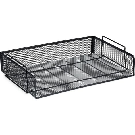 Portadocumenti impilabile dal design contemporaneo per ufficio 30 x 25 x 10 cm in metallo nero 130012654