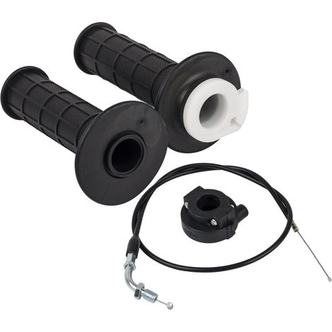 Poignée d'accélération complète pour moto 4 temps, dirt bike et quad, avec câbles et grips, commande des gaz (1/2)