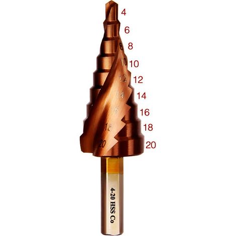 Foret étagé M35 en acier rapide 4-20 mm, jeu de forets à fond conique, alésoir à pointe hélicoïdale en alliage de cobalt, foret à queue triangulaire en cobalt, foret à fraiser