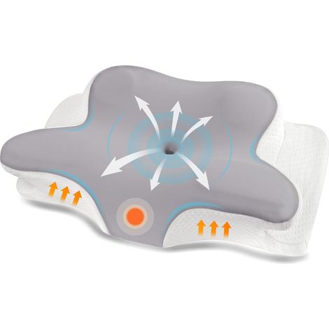 Almohada cervical de espuma viscoelástica, ideal para dormir de lado, boca arriba o boca abajo, 62 x 41 x 13 cm (1/5)