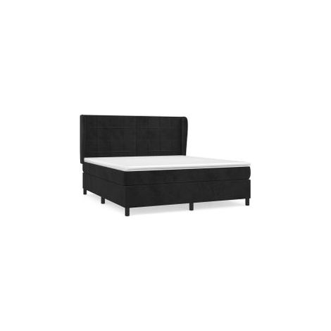 Sommier à lattes de lit avec matelas Noir 180x200 Velours (1/5)