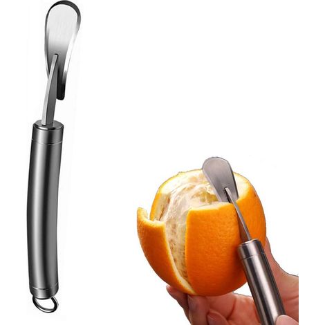 Zesteuse Agrumes - En Acier Inoxydable - Poignée Ergonomique Courbée - Pour Orange Citron Pamplemousse Lime - 1 Pièce (1/5)