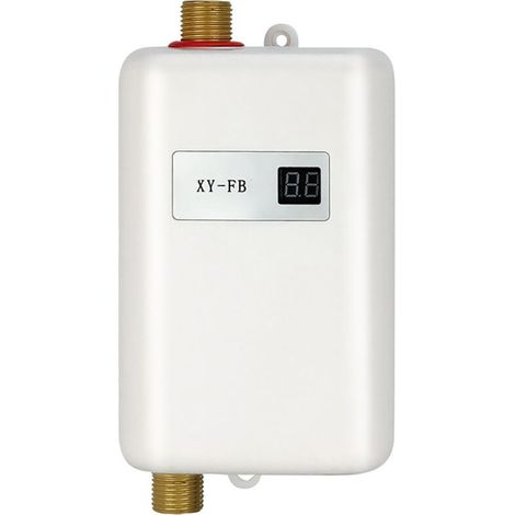 Scaldabagno elettrico 220V-240V / 50-60Hz 3800w Scaldabagno istantaneo adatto per convertire l'acqua fredda in acqua calda in cucina e bagno, temperatura del flusso dell'acqua regolabile (bianco) (1/2)