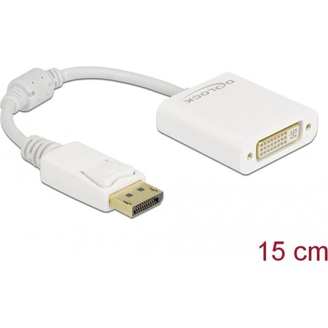 Delock Adaptador DisplayPort 1.1 macho a DVI hembra pasivo blanco