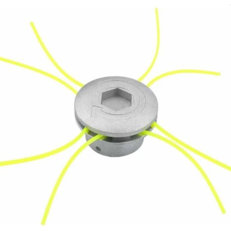 Tête de tonte avec 4 cordes de tonte en nylon, aluminium tête de brosse fil de tondeuse tête de brosse accessoires tondeuse, 72 x 44,5 mm (1/3)