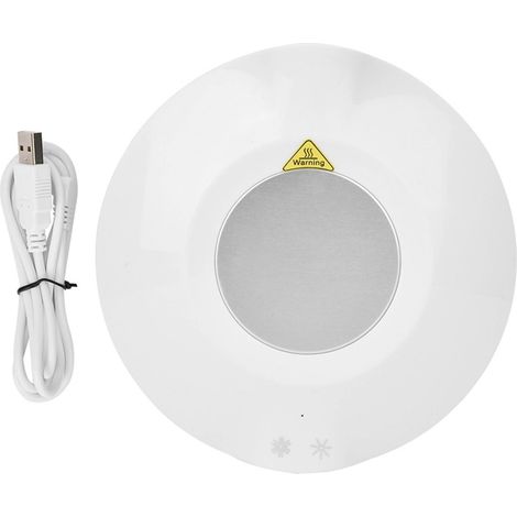 Ortviai Sous-verre USB Réfrigérant et Chauffant pour Tasse – Blanc, ABS, 15 x 15 cm, 5–9 V
